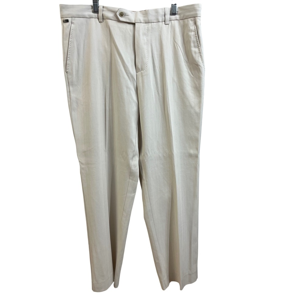 Tommy Bahama Flying Fishbone Silk Cotton Herringbone Pants Spray 35x32 TB1797